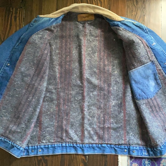Vintage Wrangler Blanket lined denim trucker jacket mens XL prob size 42 - Picture 4 of 9